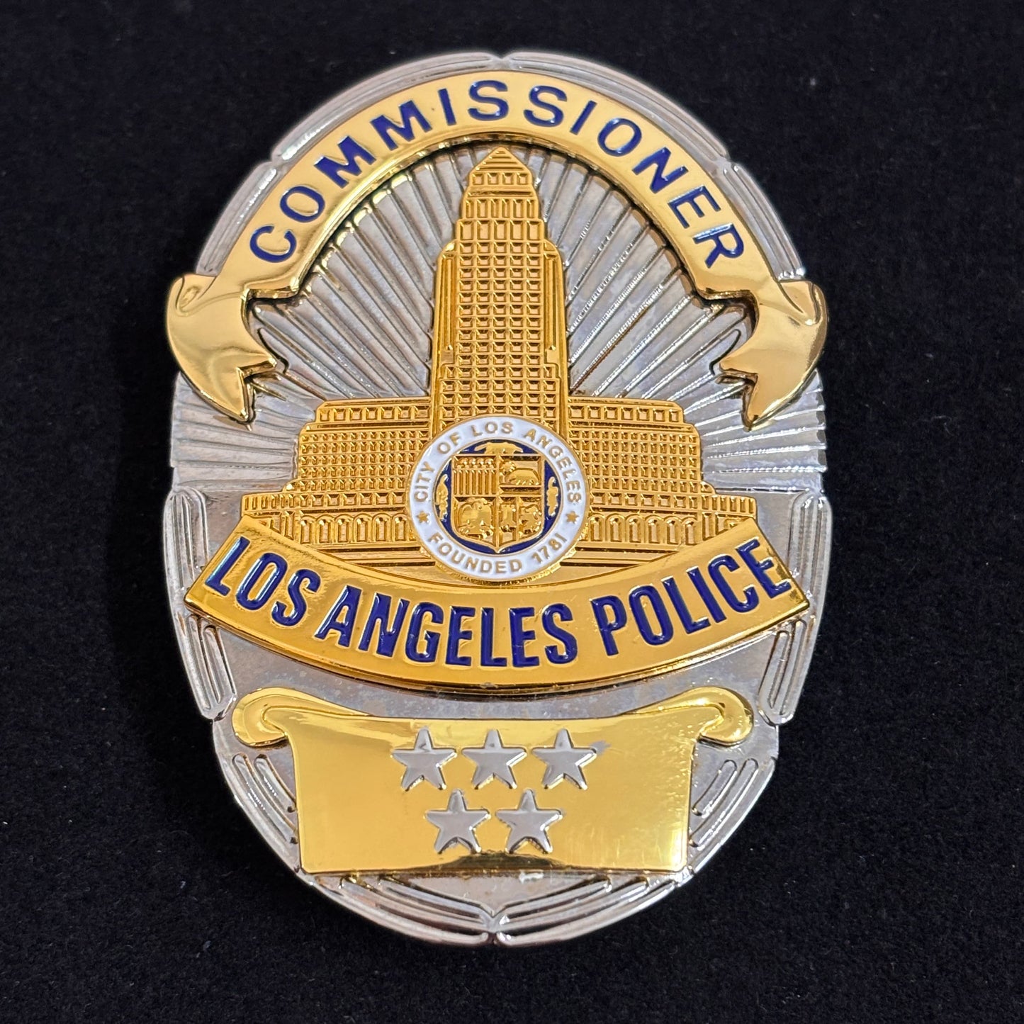 LAPD Commissioner Los Angeles Polizeiabzeichen Replik, Filmrequisiten, 5 Sterne