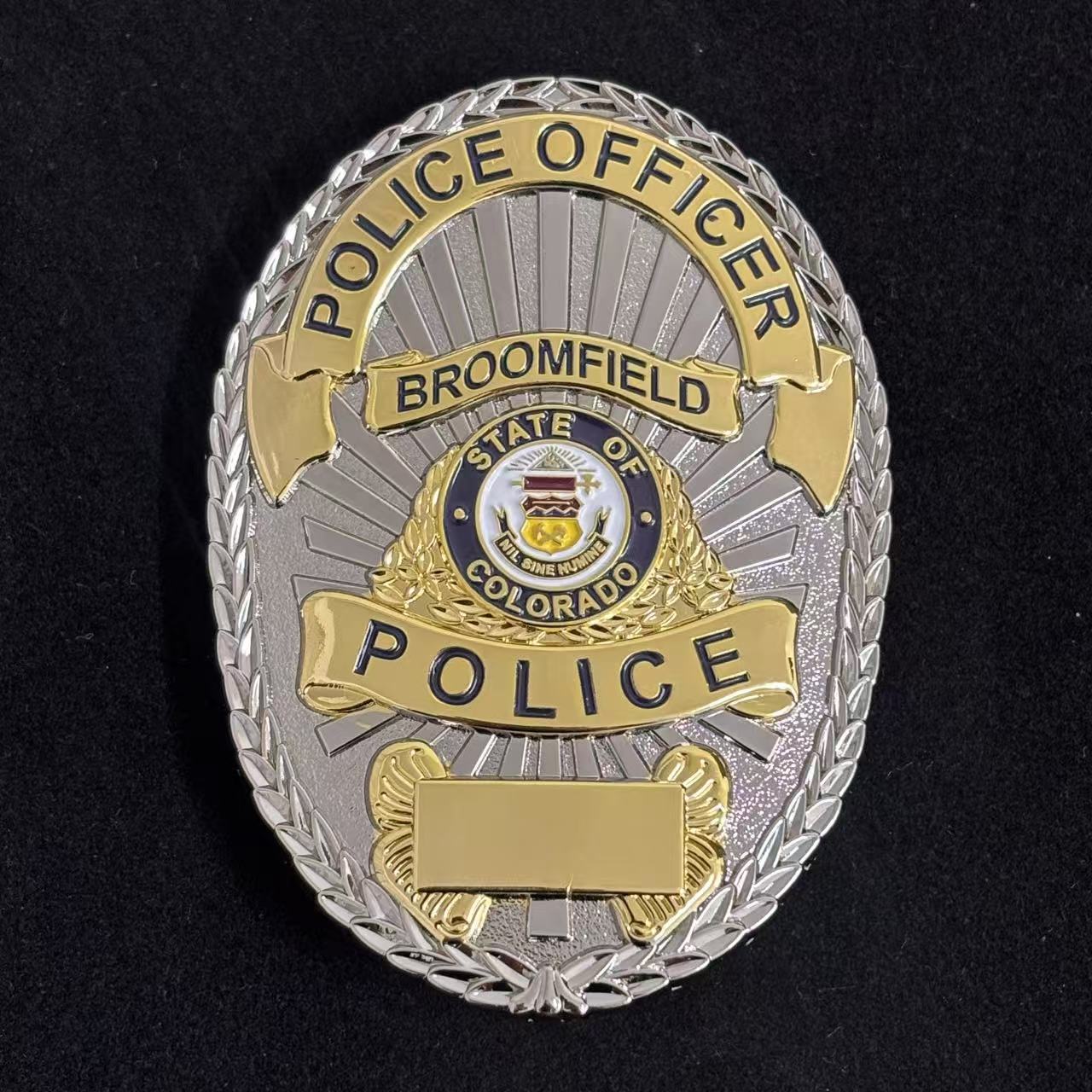 Broomfield Polizeiabzeichen, anpassbare Nummer, anpassbares Abzeichen
