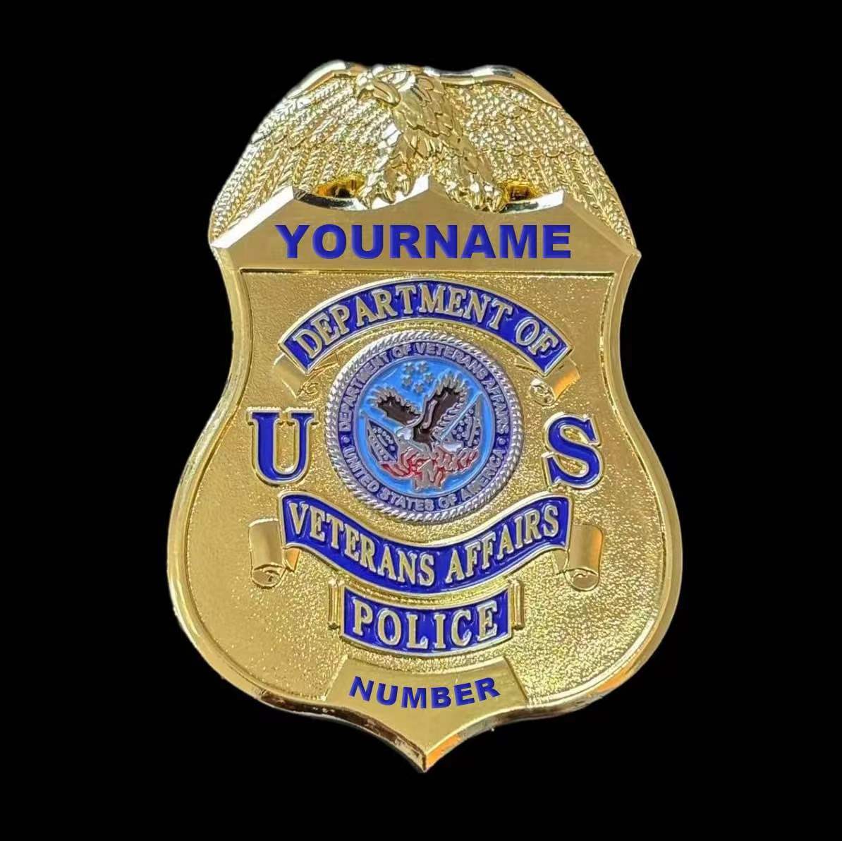 US Department of Veterans Affair Polizeiabzeichen Replik Film Requisiten anpassbar