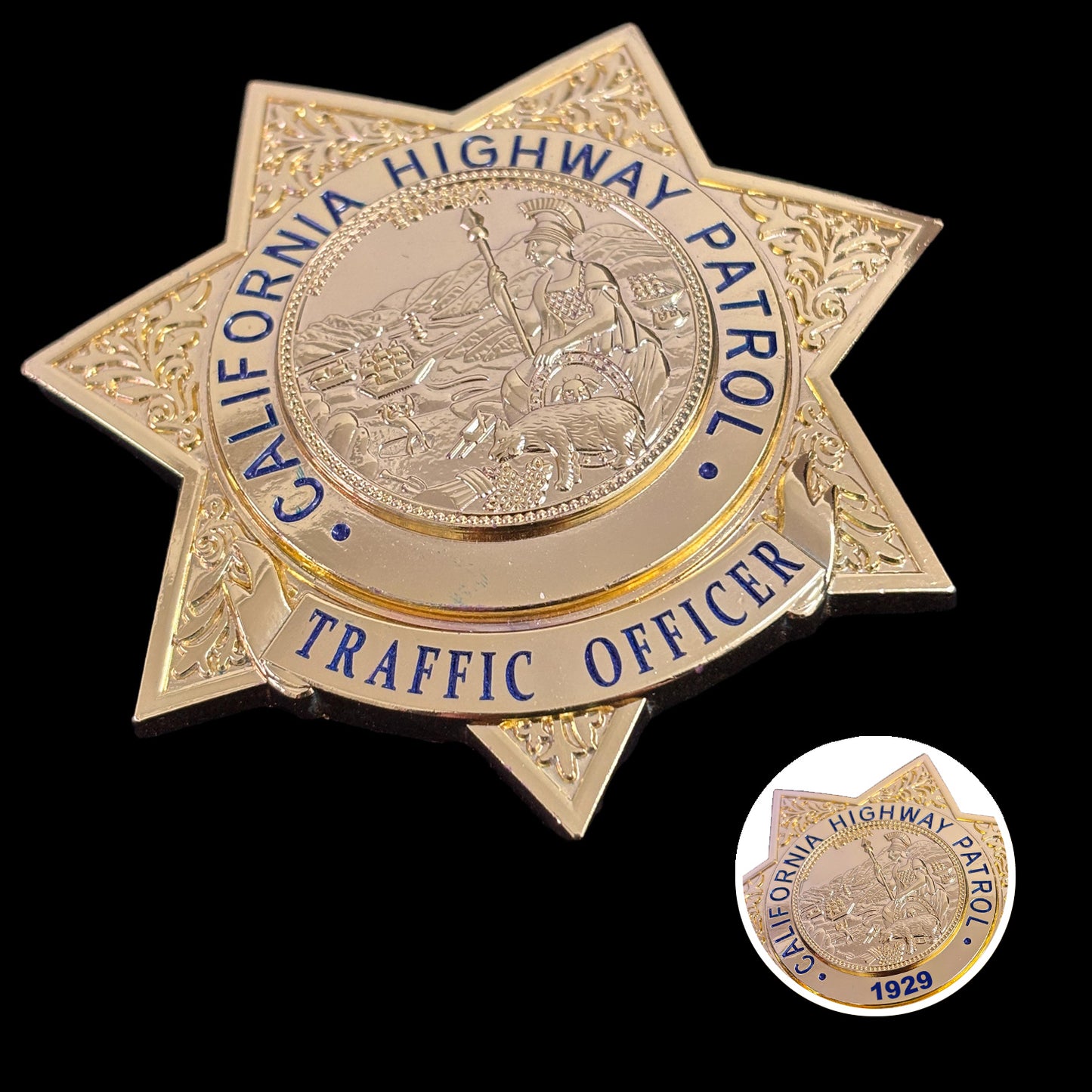 US Traffic Officer CHP Highway Patrol Abzeichen Replik Film Requisiten anpassbare Nummer
