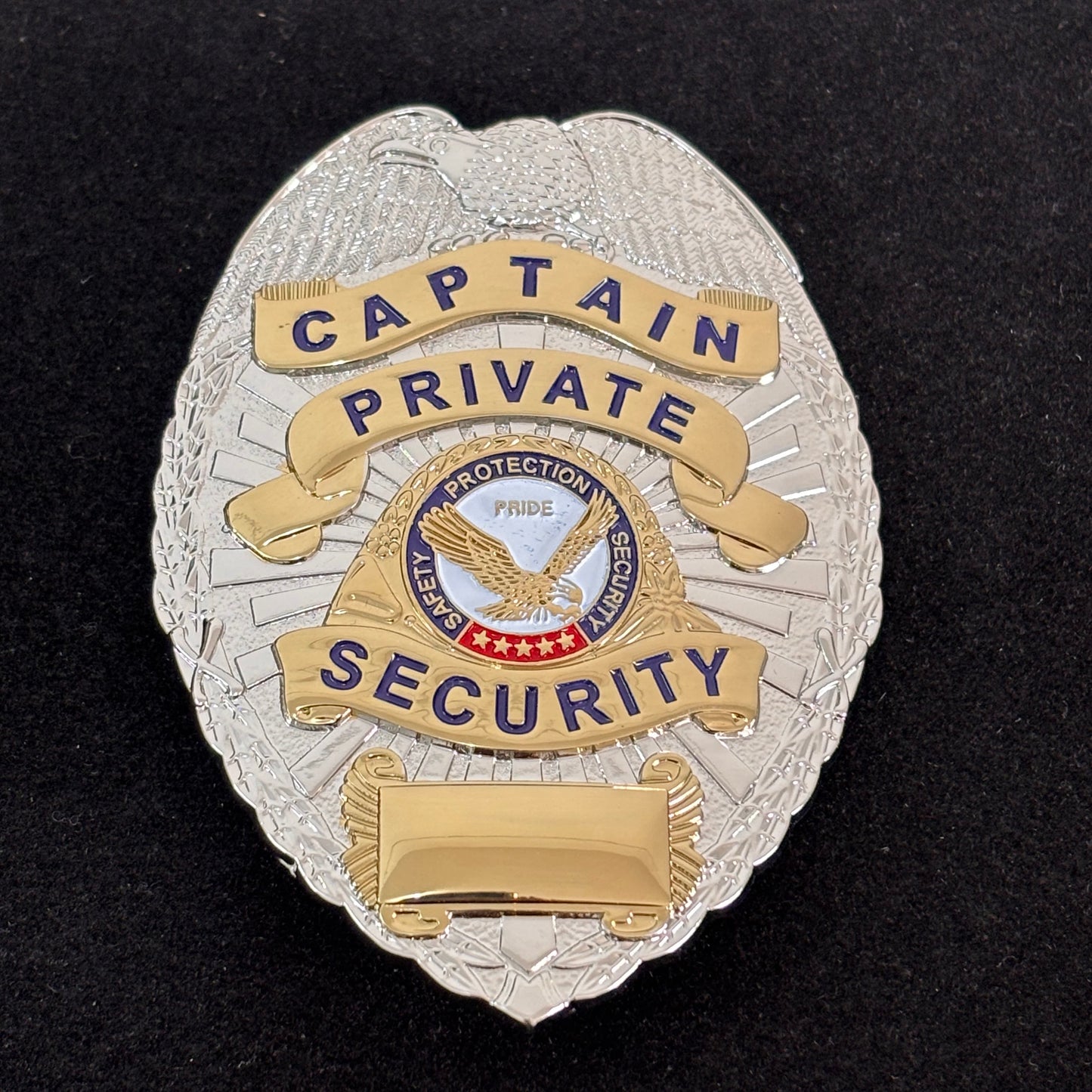 Sicherheitsschutz Sicherheitskapitän Private Security Badge Replik Filmrequisiten Anpassbare Nummer
