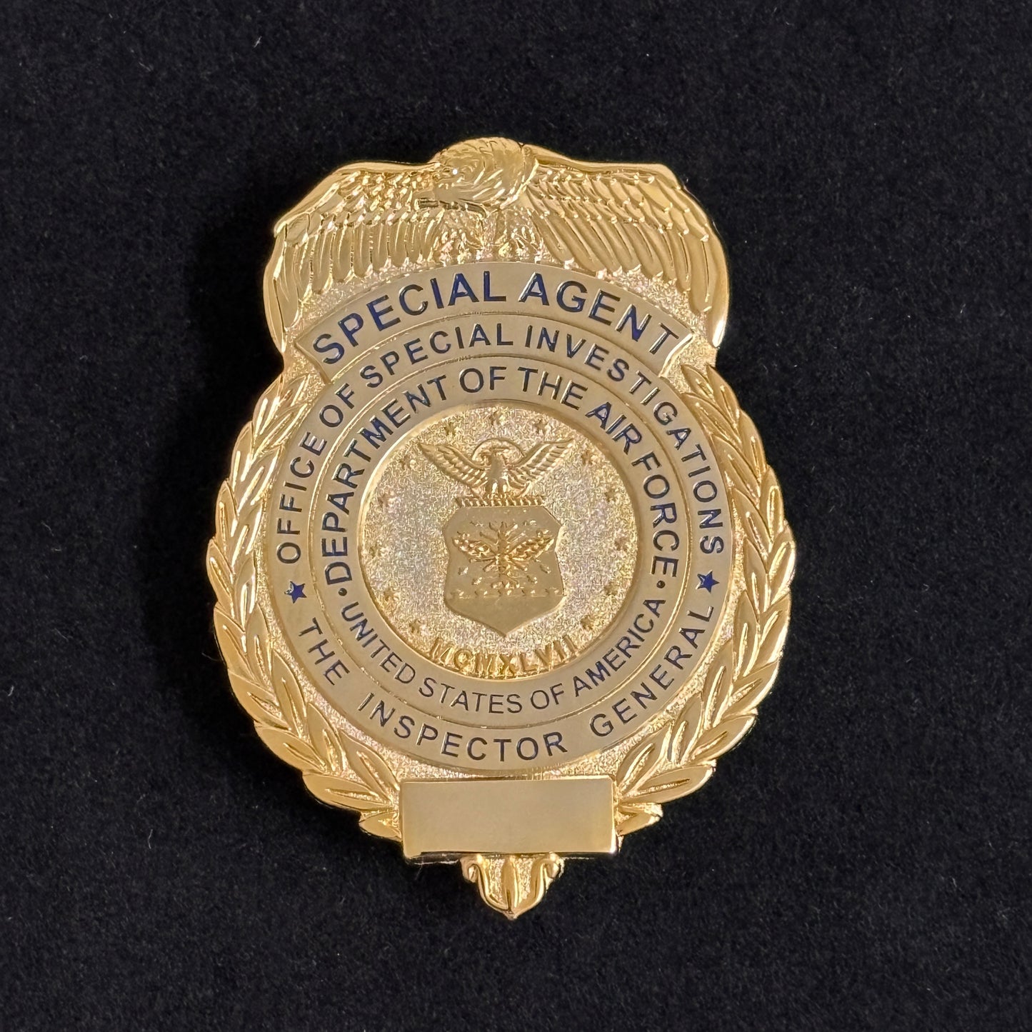US AFOSI/OSI Air Force Office of Special Investigations Special Agent Badge Replik Filmrequisiten Anpassbare Nummer
