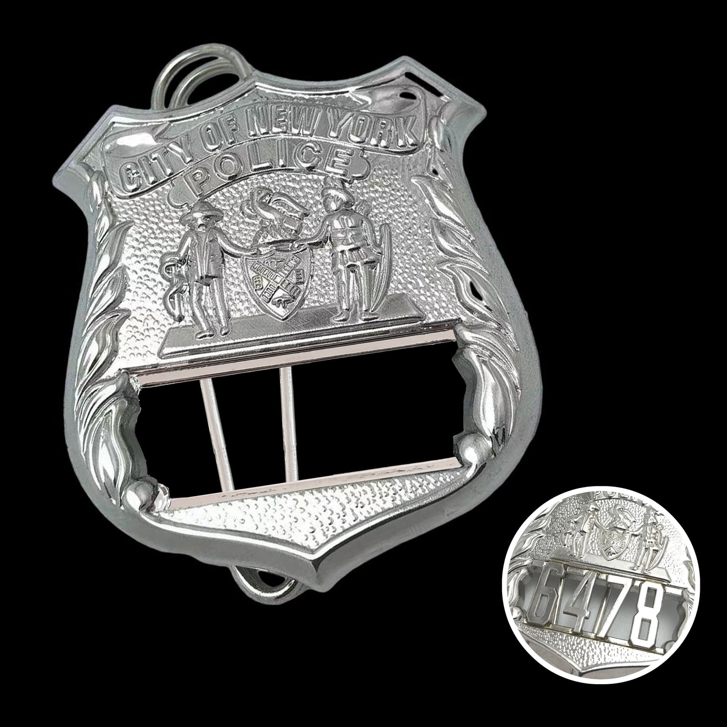 Réplique d'insigne de police de New York NYPD, accessoires de cinéma, numéro personnalisable