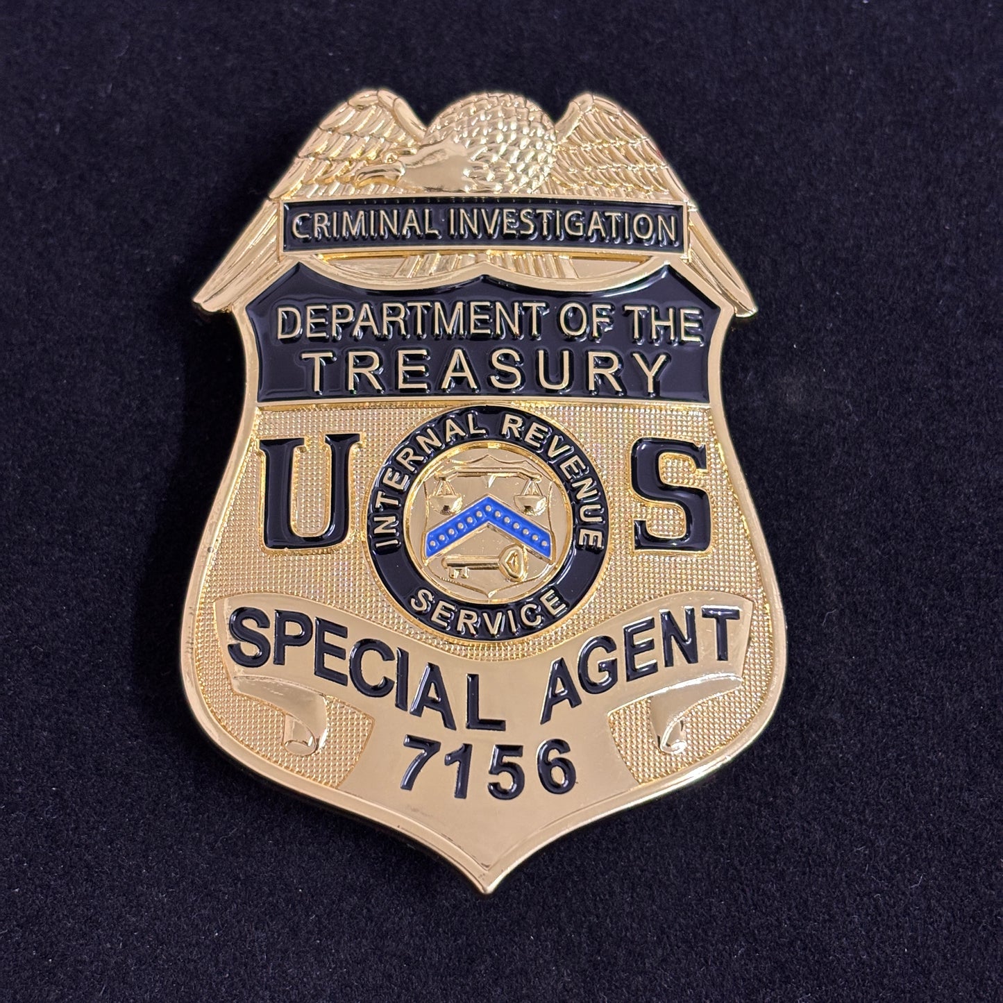 Réplique de l'insigne d'agent spécial du Département des enquêtes criminelles du Trésor, accessoire de film n° 7156