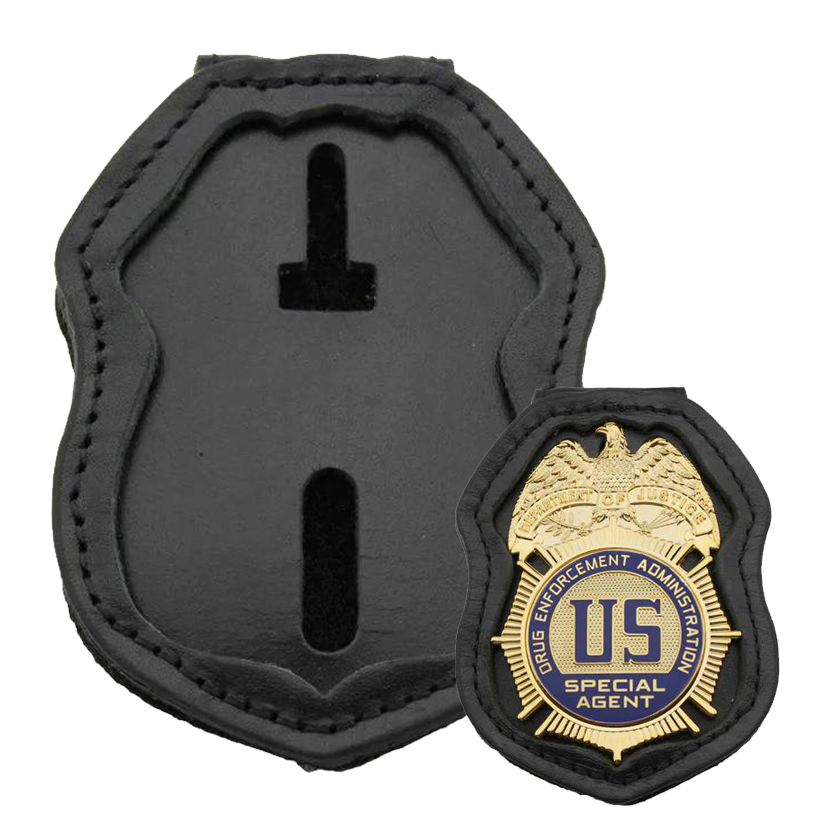 Ausweishalter aus hochwertigem Leder mit eingelassenem Design für Ausweise der US-Bundespolizei