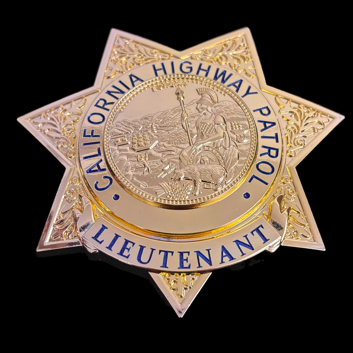 US CHP Lieutenant Badge Replica Movie Props Customizable Number