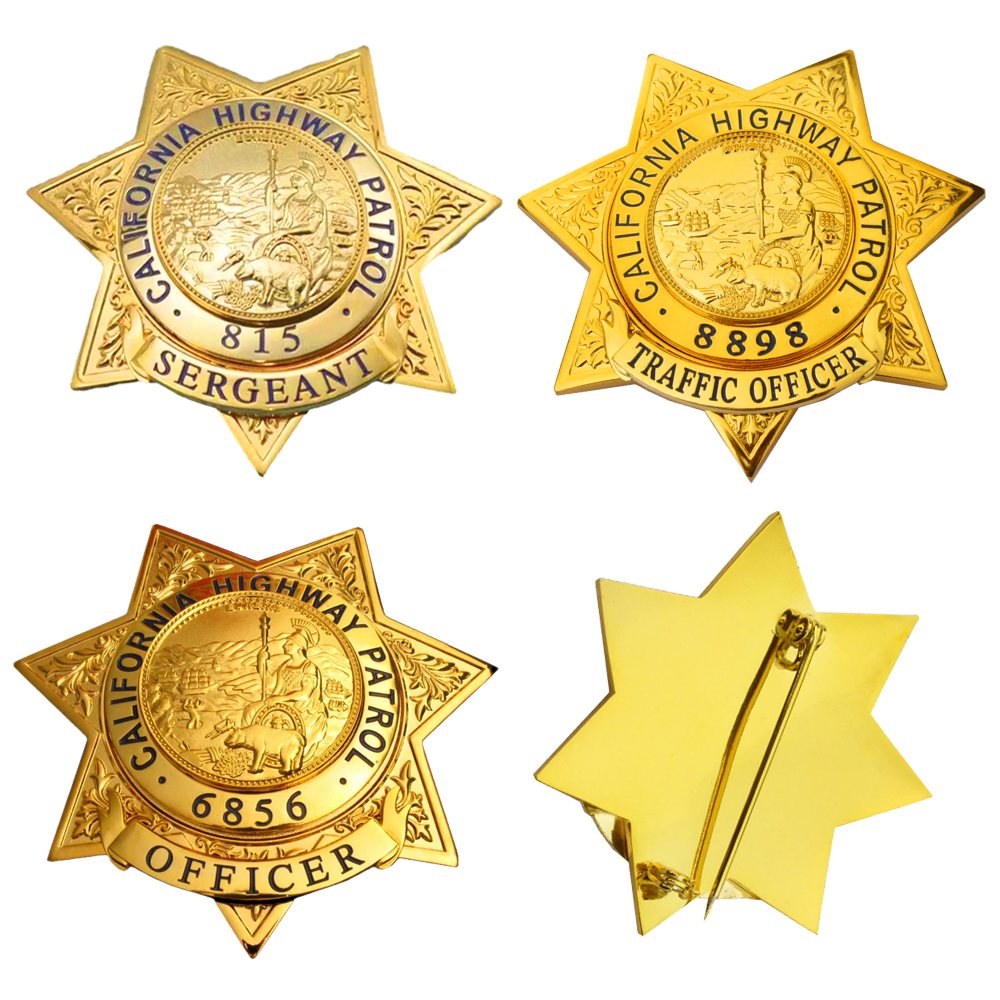 US CHP California Highway Patrol Abzeichen Set Replika Filmrequisiten