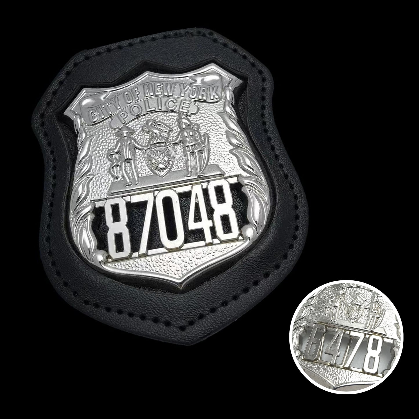 Réplique d'insigne de police de New York NYPD, accessoires de cinéma, numéro personnalisable