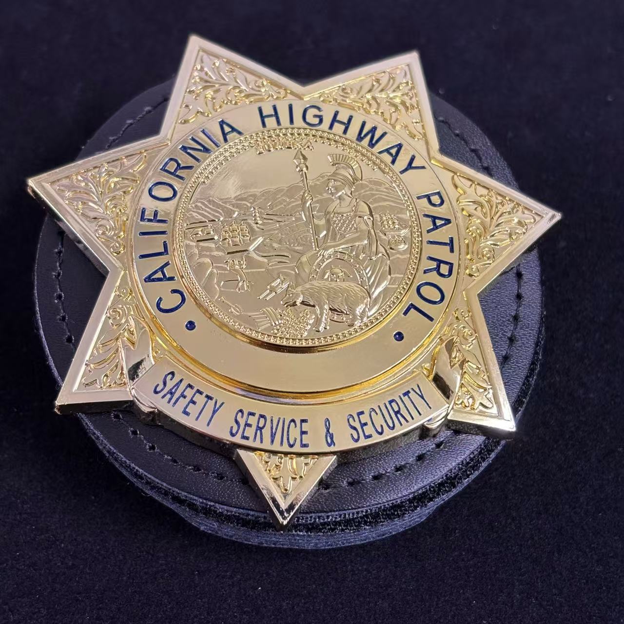 US CHP SAFETY SERVICE & SECURITY California Highway Patrol Badge Replik, Filmrequisiten, anpassbare Nummer