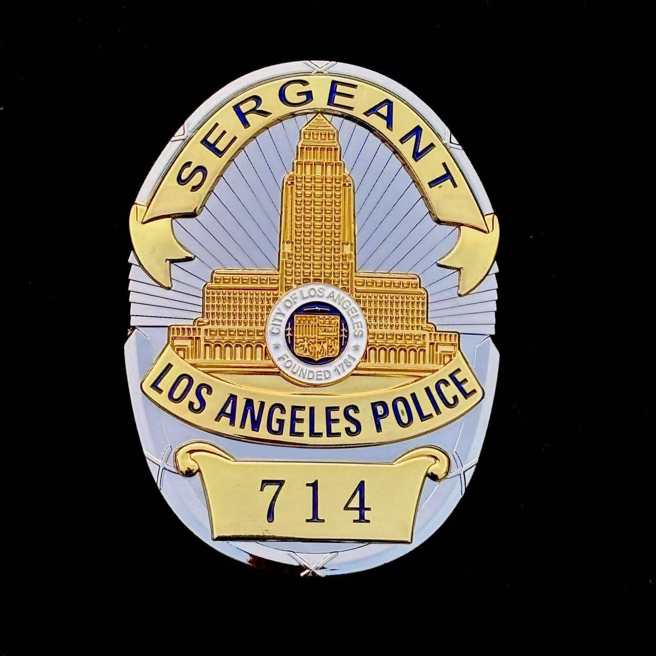 LAPD Polizei Sergeant Los Angeles Polizei ABZEICHEN 714 Replik Film Requisiten