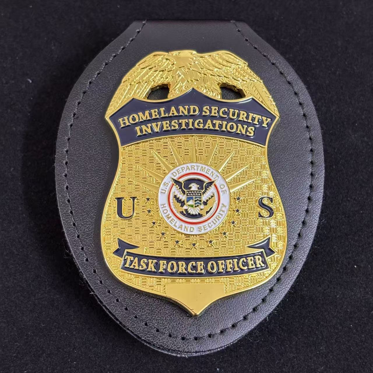 Réplique de l'insigne d'officier de la force opérationnelle HSI TFO des États-Unis, accessoires de cinéma pour les enquêtes sur la sécurité intérieure
