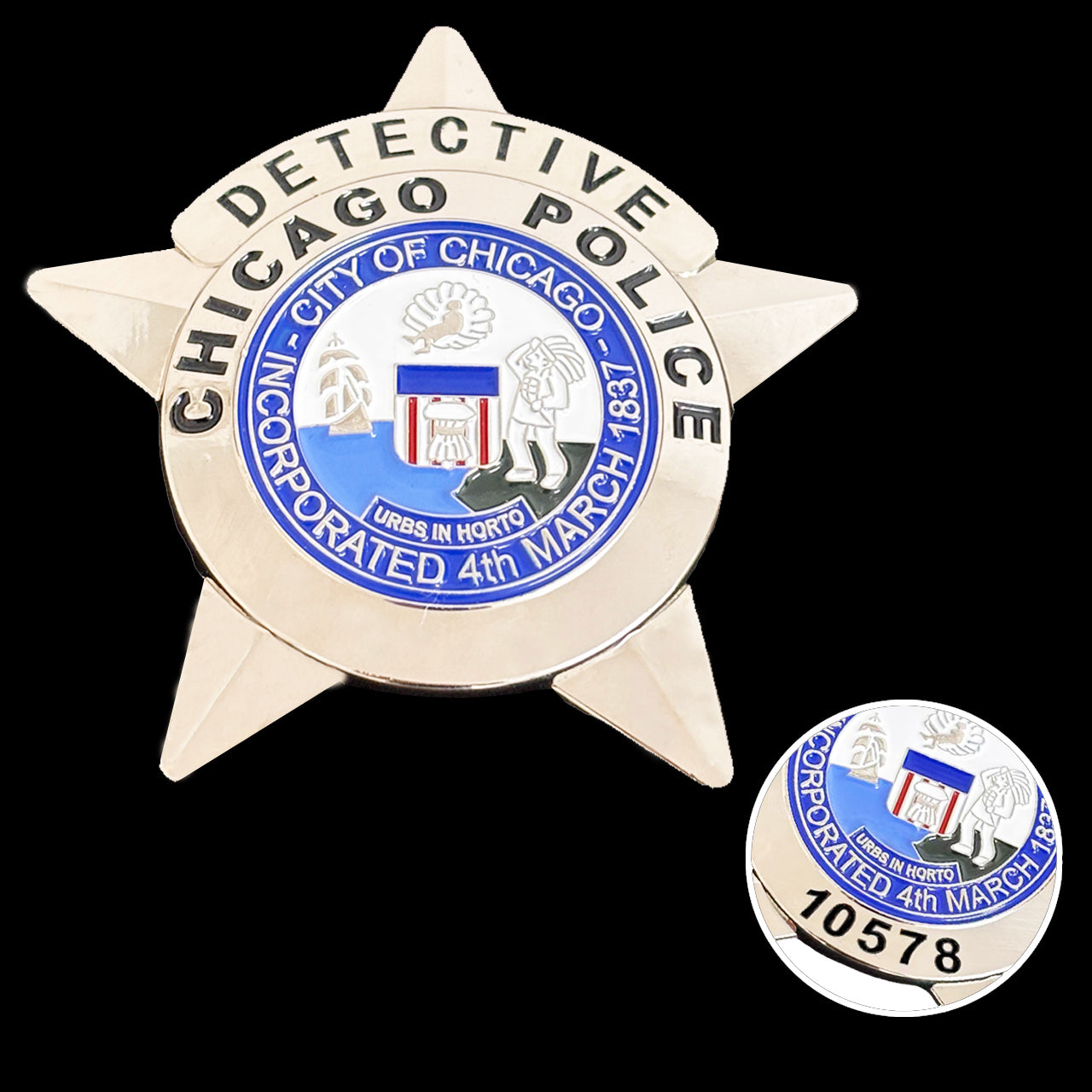 Réplique de badge du CPD de Chicago DETECTIVE, accessoire de cinéma, numéro personnalisable
