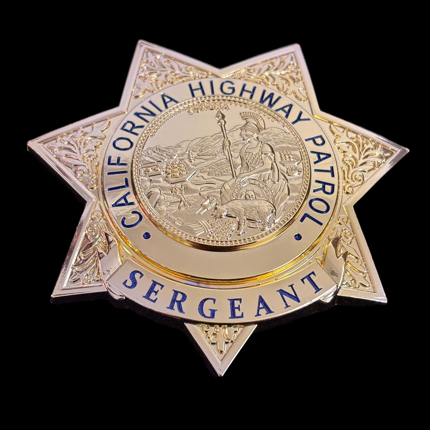 US CHP Sergeant Abzeichen Replik Film Requisiten Anpassbare Nummer