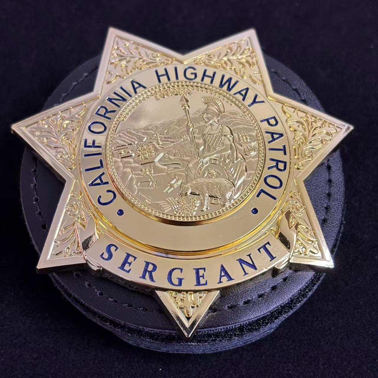 US CHP Sergeant Abzeichen Replik Film Requisiten Anpassbare Nummer