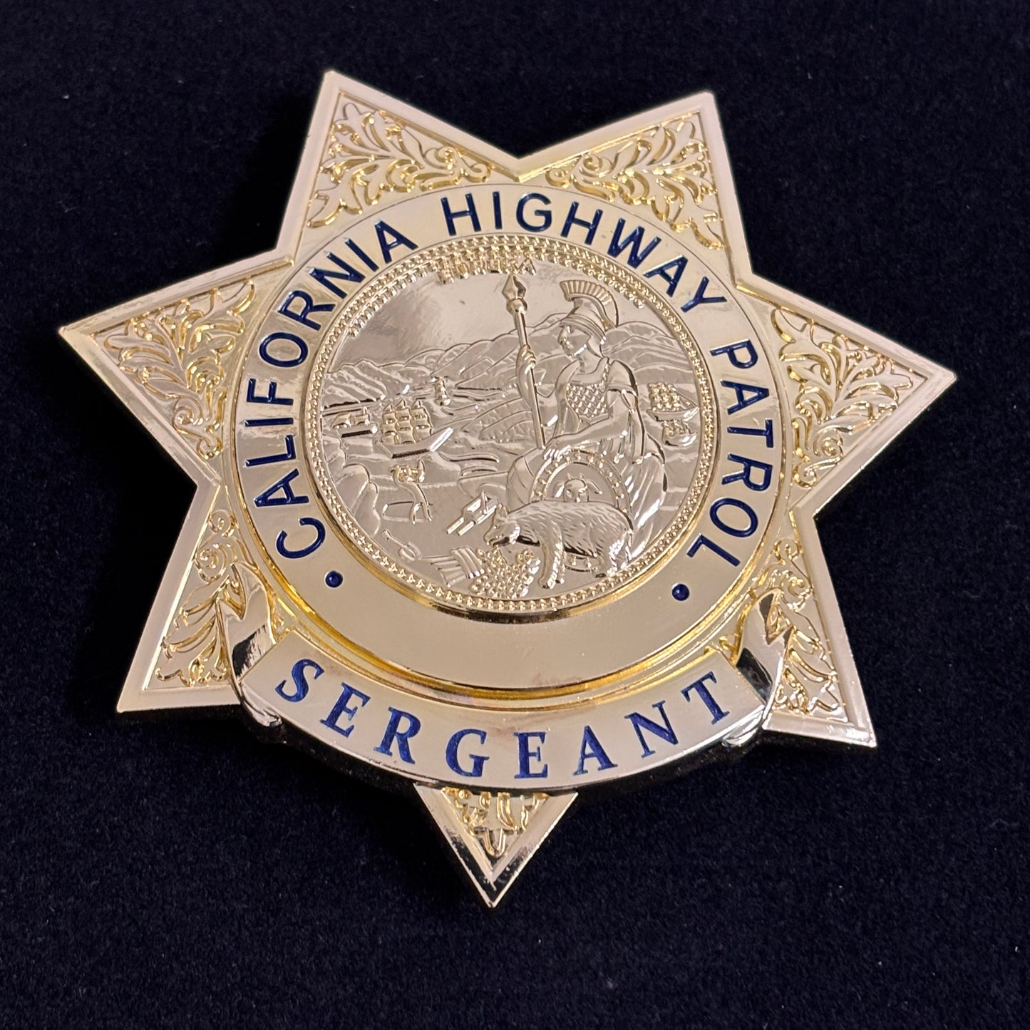 US CHP Sergeant Highway Patrol Abzeichen Replik Film Requisiten Anpassbare Nummer