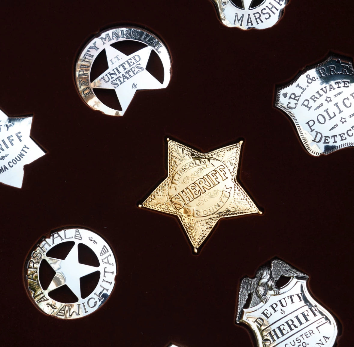 Franklin Sterling Silver Badge Set Movie props