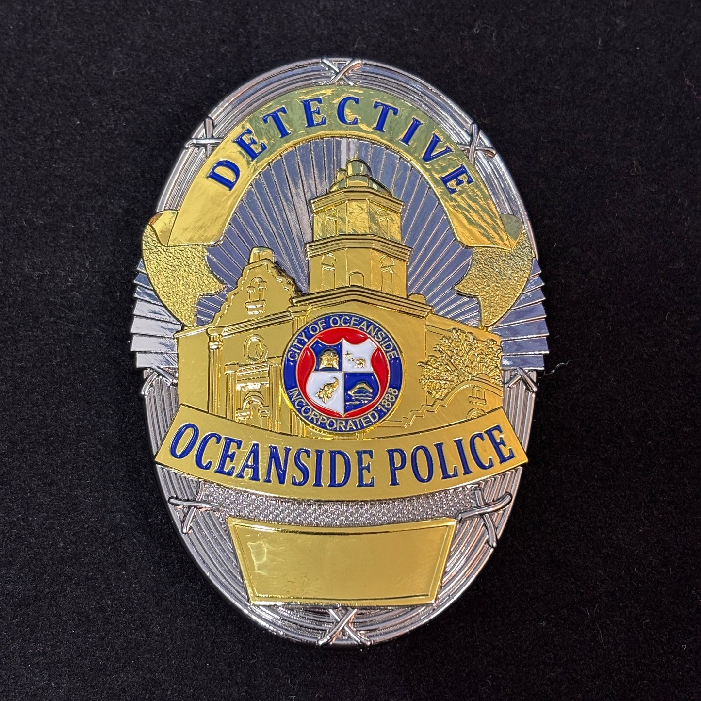 Badge de police américain du détective Oceanside avec numéro personnalisable