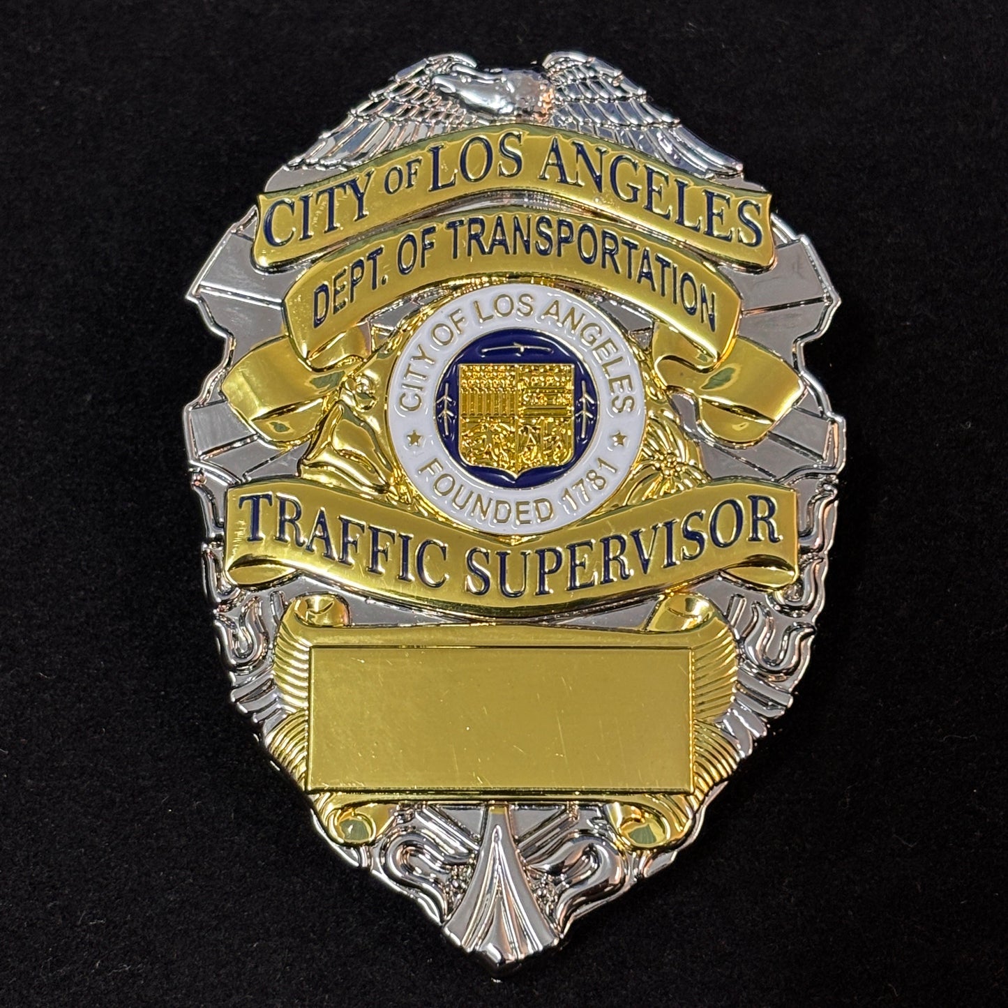 Badge de superviseur de la circulation du département des transports de la ville de Los Angeles, numéro personnalisable