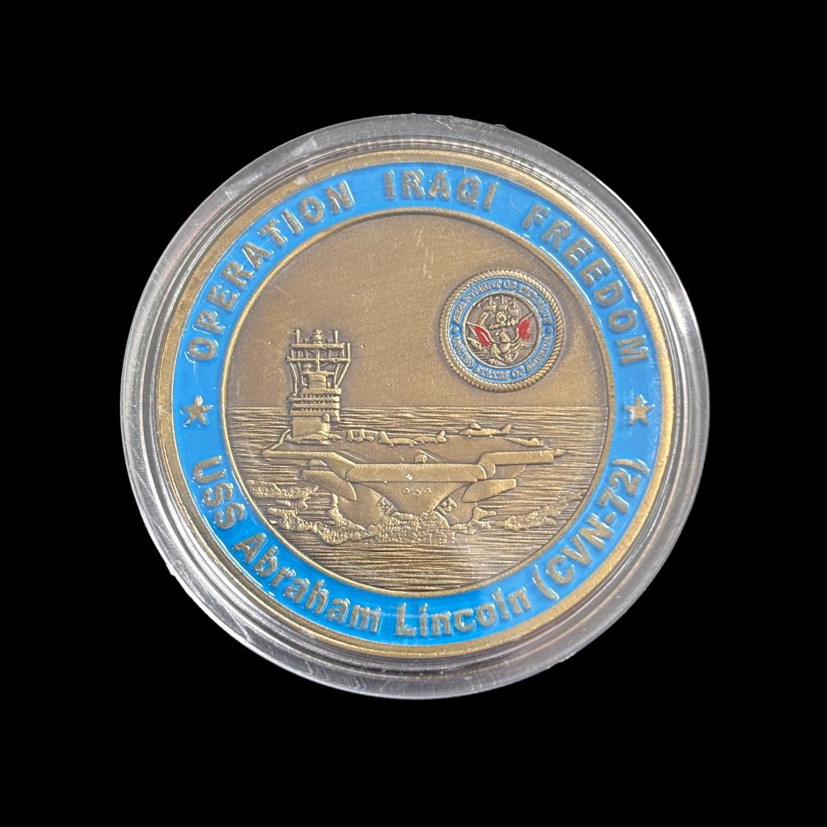 OPERATION IRAQI FREEDOM USS ABRAHAM LINCOIN (CVN-72) Herausforderungsmünze