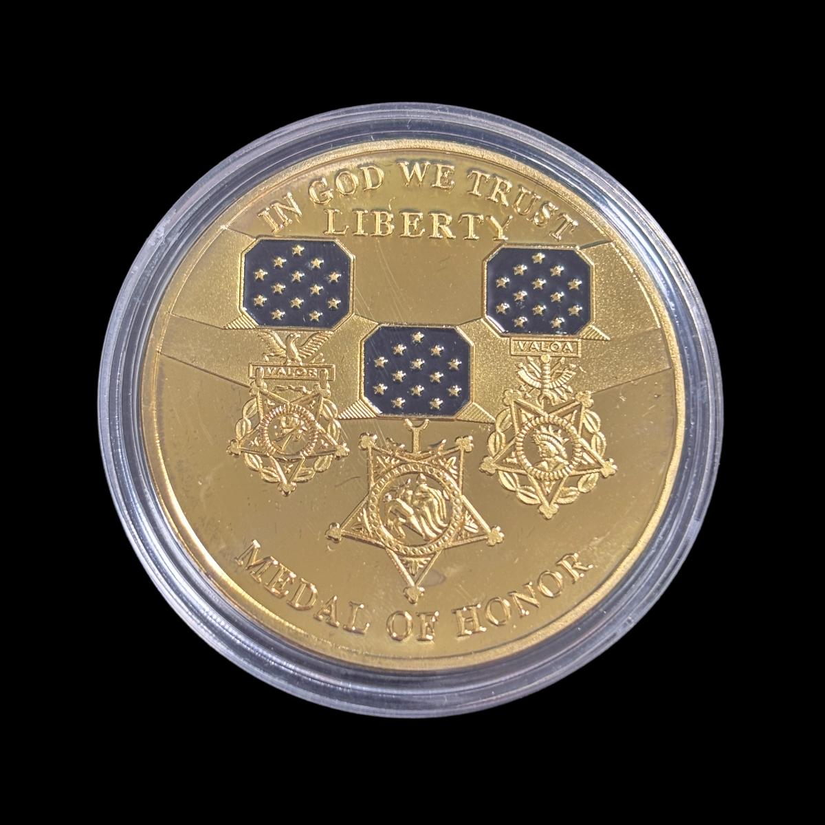 Pièce de défi de la médaille d'honneur de la liberté « EN DIEU NOUS CONFIONS »