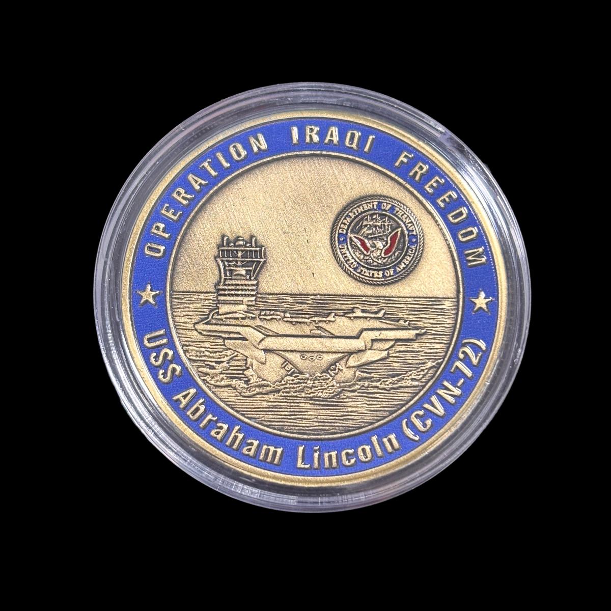 OPERATION IRAQI FREEDOM USS ABRAHAM LINCOIN (CVN-72) Herausforderungsmünze
