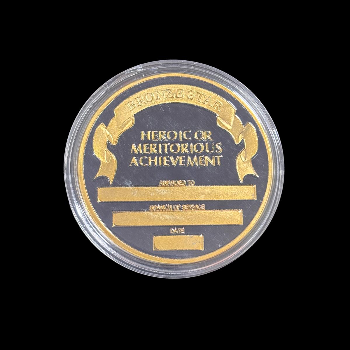 BRONZE STAR HEROIC ODER MERITORIOUS ACHIEVEMENT Challenge Coin