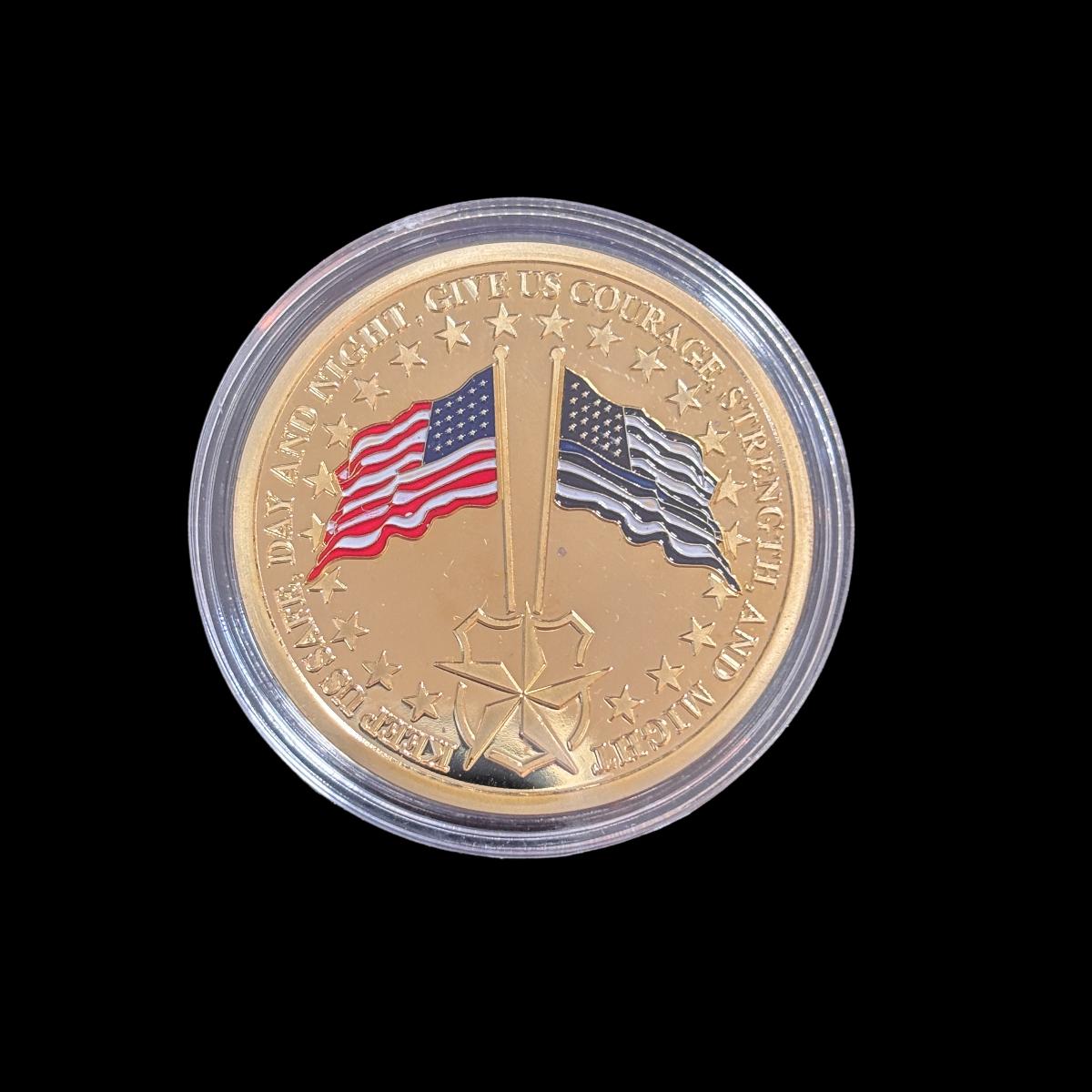 BEWAHRE UNS TAG UND NACHT SICHER, GIB UNS MUT, STÄRKE UND MACHT Challenge Coin