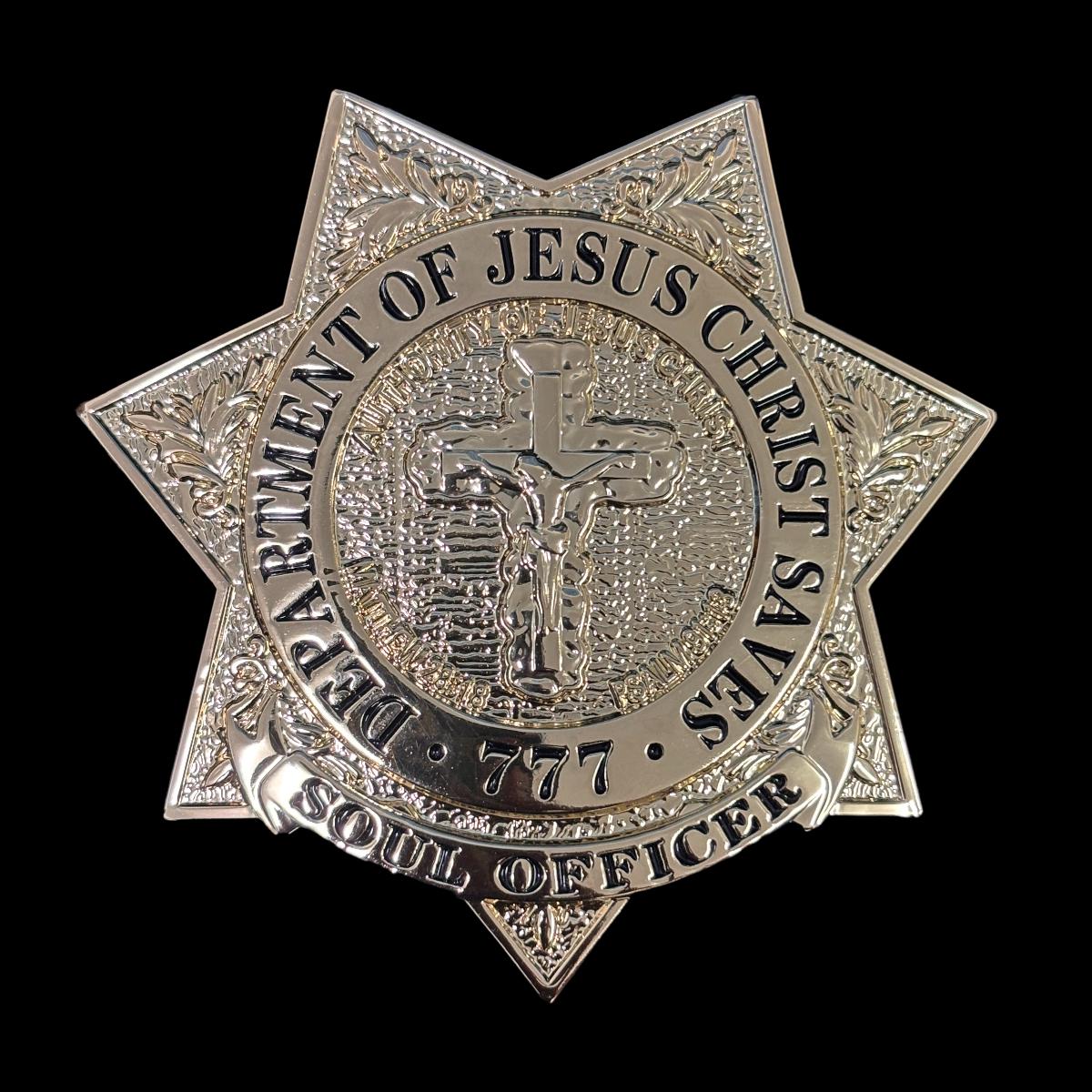 Abt. Jesus Christus rettet 777 Seelenoffizier Abzeichen Replik Filmrequisiten