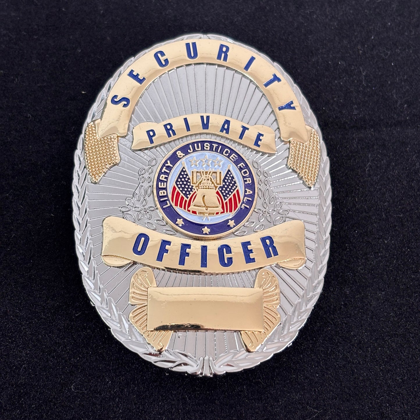 Réplique de l'insigne privé d'agent de sécurité Liberty & Justice For All, accessoires de cinéma