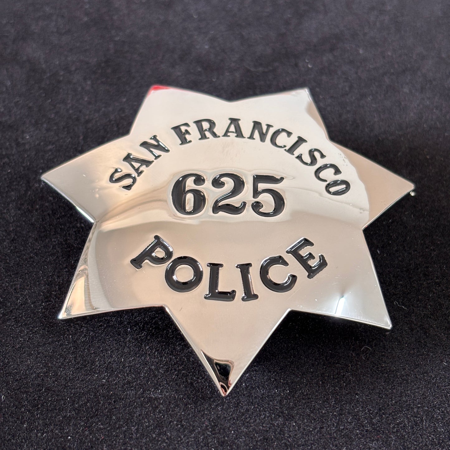 Réplique de l'insigne d'officier de police de San Francisco (SFPD), accessoire de film numéro 625