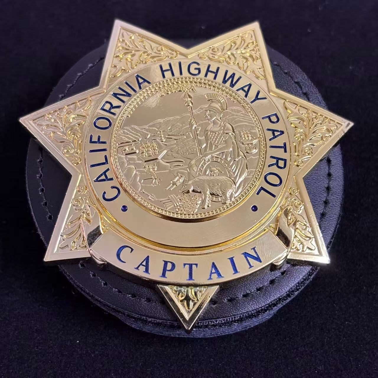 Réplique de l'insigne du capitaine de la California Highway Patrol, accessoire de film, numéro personnalisable