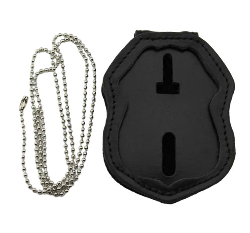 Porta credenciales de cuero de primera calidad con diseño incrustado para insignias de la Policía Federal de EE. UU.