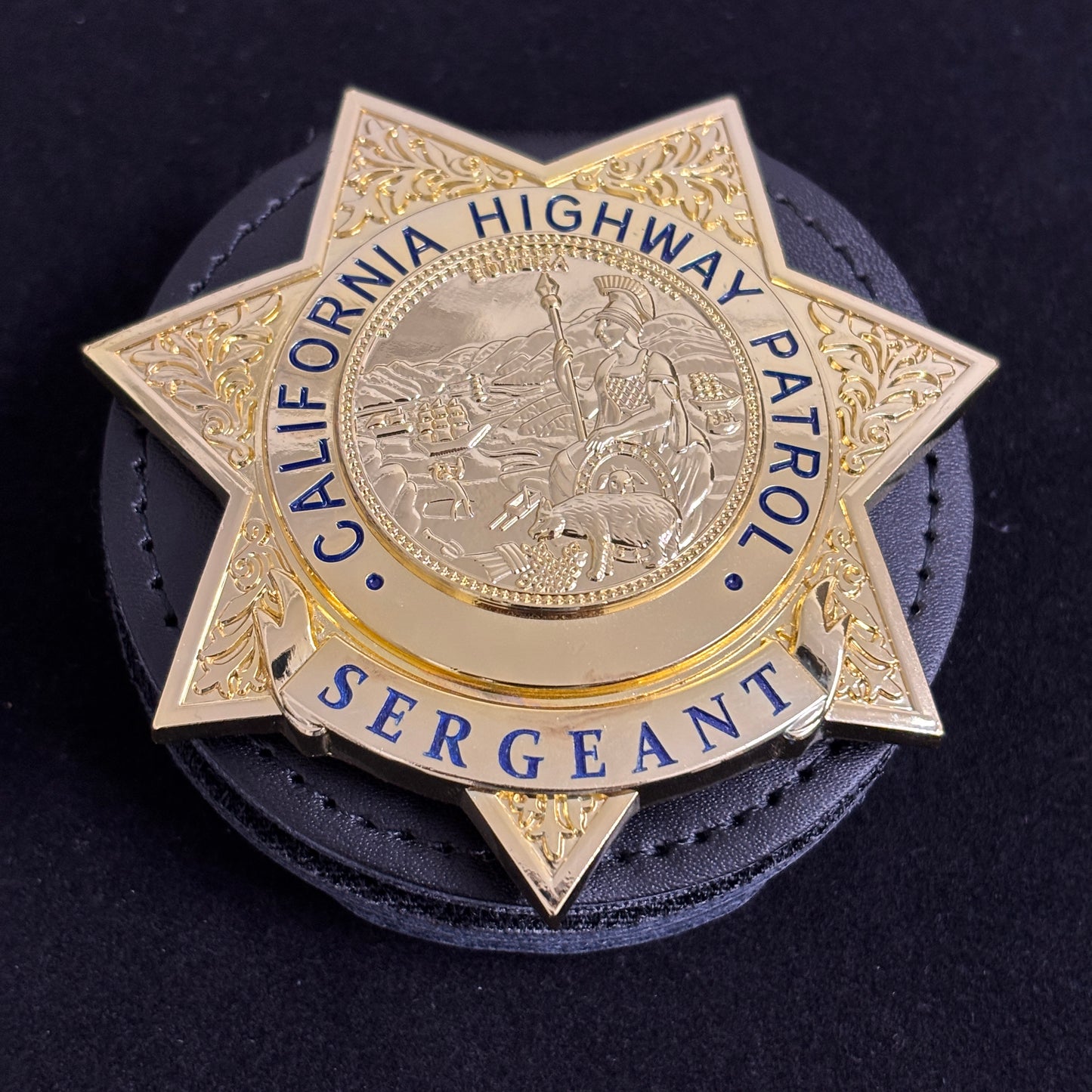 US CHP Sergeant Highway Patrol Abzeichen Replik Film Requisiten Anpassbare Nummer