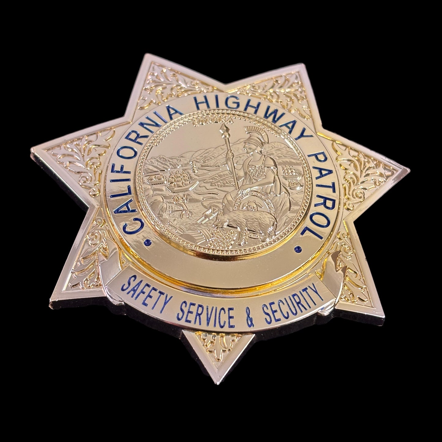 US CHP SAFETY SERVICE & SECURITY California Highway Patrol Badge Replik, Filmrequisiten, anpassbare Nummer
