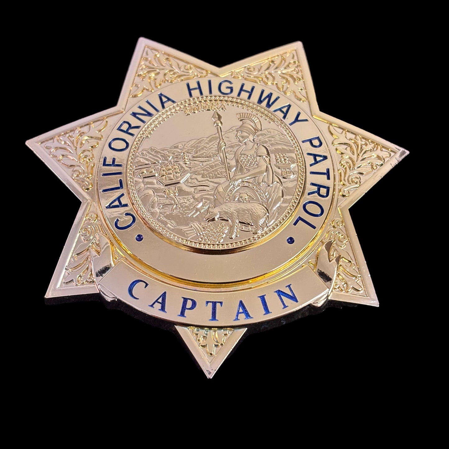 Réplique de l'insigne du capitaine de la California Highway Patrol, accessoire de film, numéro personnalisable