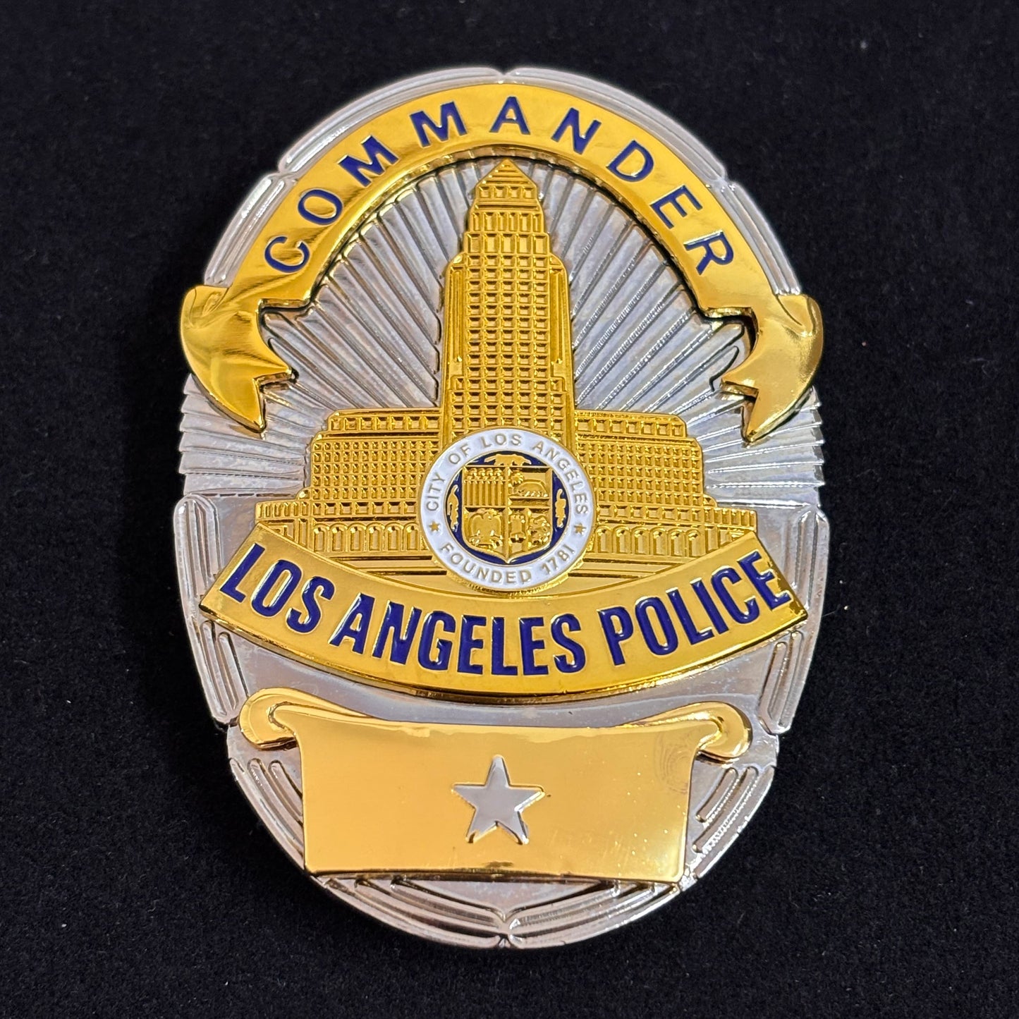 LAPD Commander Los Angeles Polizei Replika Abzeichen Filmrequisiten 1 Stern