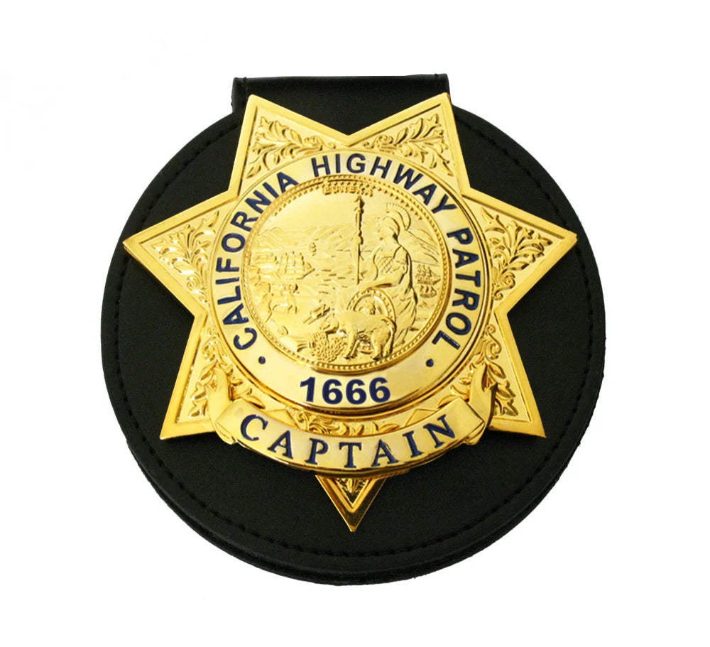 Réplique de l'insigne du capitaine de la California Highway Patrol, accessoire de film, numéro personnalisable