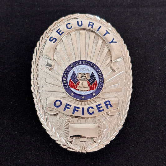 Réplique du badge d'agent de sécurité Liberty &amp; Justice For All, accessoires de film, numéro personnalisable