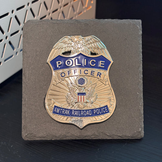 police amtrak pailroad badge Plaques Law Enforcement Award & Recognition Collectible gifts retirement memorial