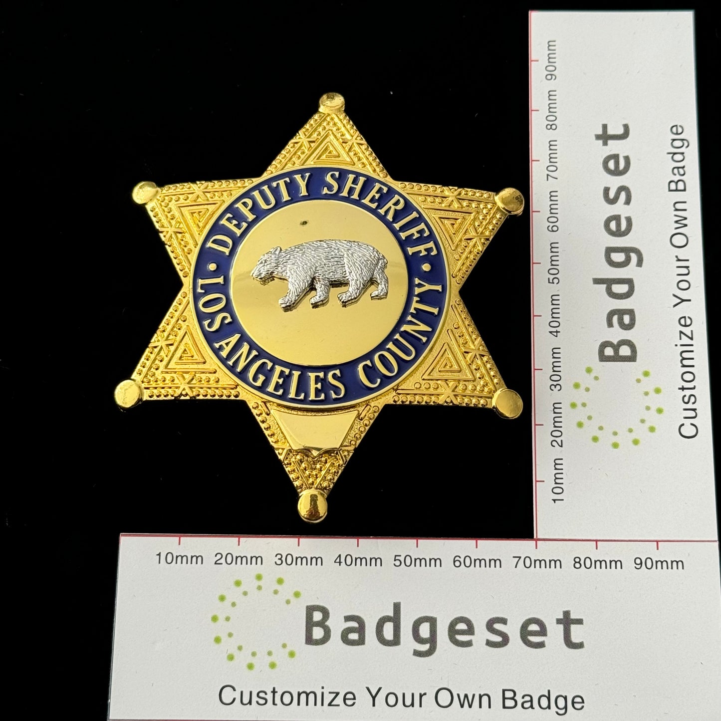 LASD  Los Angeles County deputy Sheriff Bear Badge Customize Number Replica Movie Props
