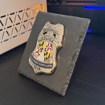 Baltimore maryland police badge Desk Decor,Fathers Day Gift From Daughter, Retirement Gift, Desk Decor