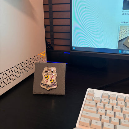 Baltimore maryland police badge Desk Decor,Fathers Day Gift From Daughter, Retirement Gift, Desk Decor