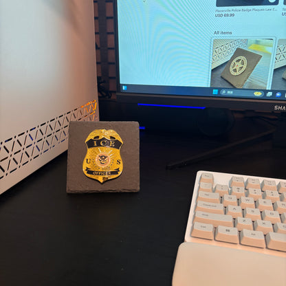 ice police badge Desk Decor,Law Enforcement Award & Recognition Collectible gifts retirement memorial