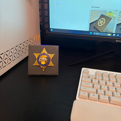 LASD Sheriff Bear police badge Desk Decor,Law Enforcement Award & Recognition Collectible gifts retirement memorial