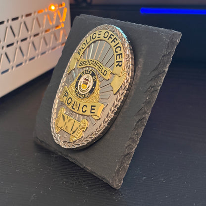 Broomfield police badge Desk Decor,Law Enforcement Award & Recognition Collectible gifts retirement memorial