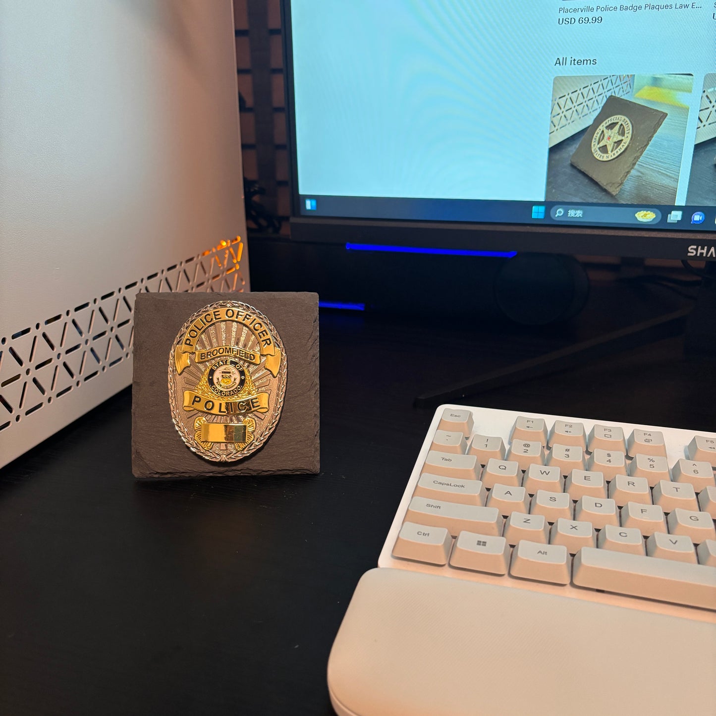 Broomfield police badge Desk Decor,Law Enforcement Award & Recognition Collectible gifts retirement memorial