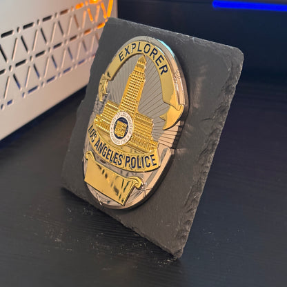 Explorer LAPD badge Desk Decor,Law Enforcement Award & Recognition Collectible gifts retirement memorial