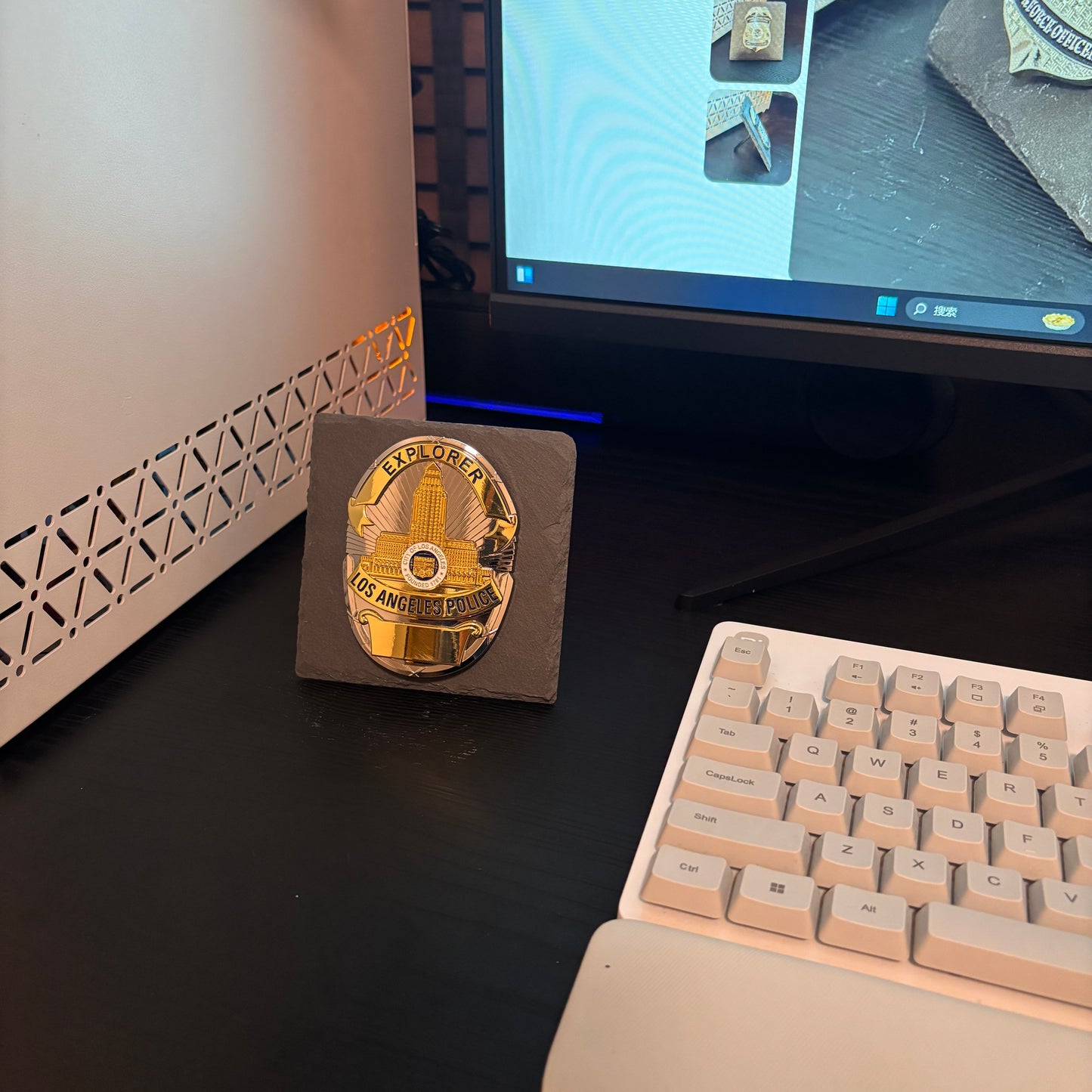 Explorer LAPD badge Desk Decor,Law Enforcement Award & Recognition Collectible gifts retirement memorial