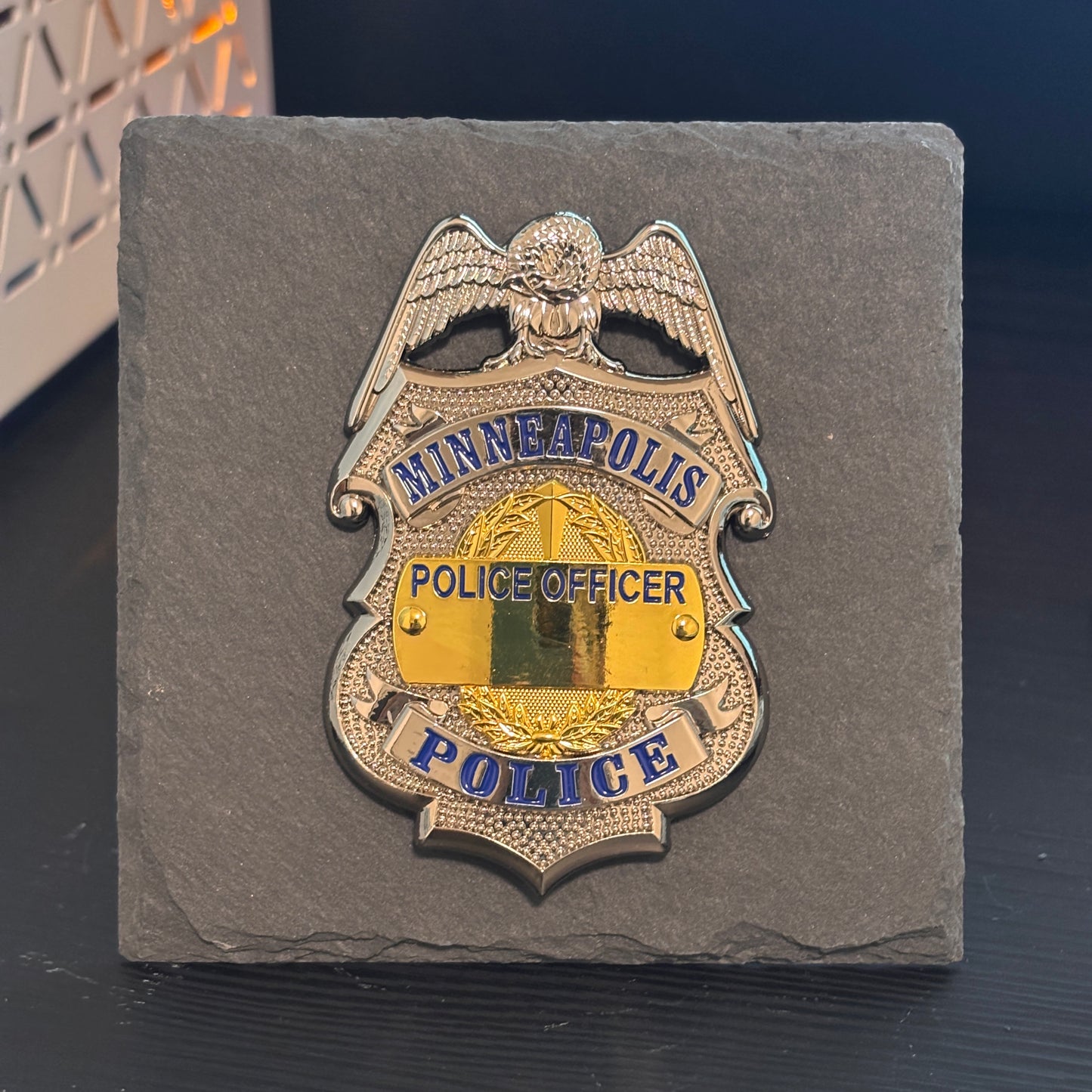 Custom Number Minneapolls police badge Desk Decor,Law Enforcement Award & Recognition Collectible gifts retirement memorial