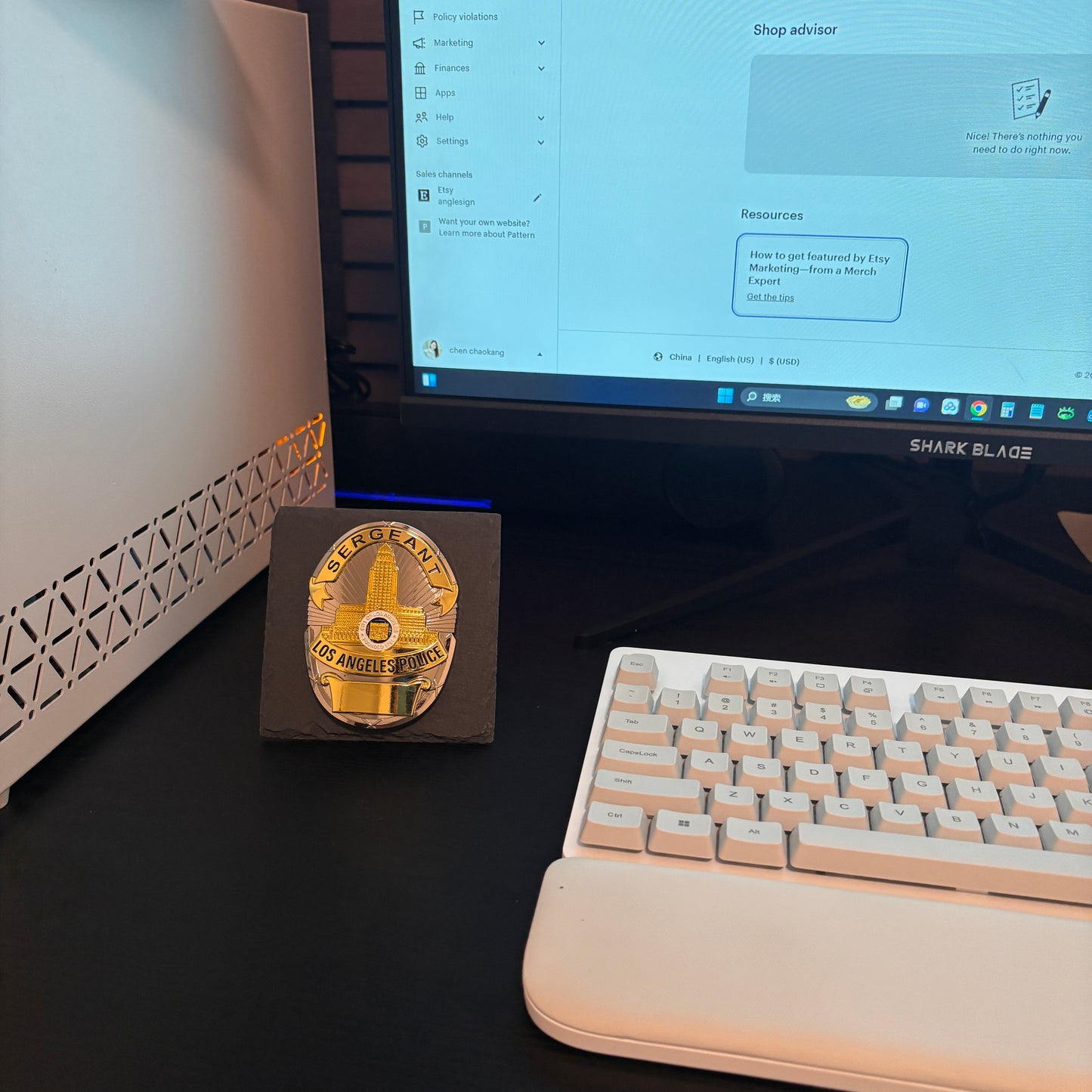 LAPD Sergeant badge Desk Decor,Law Enforcement Award & Recognition Collectible gifts retirement memorial